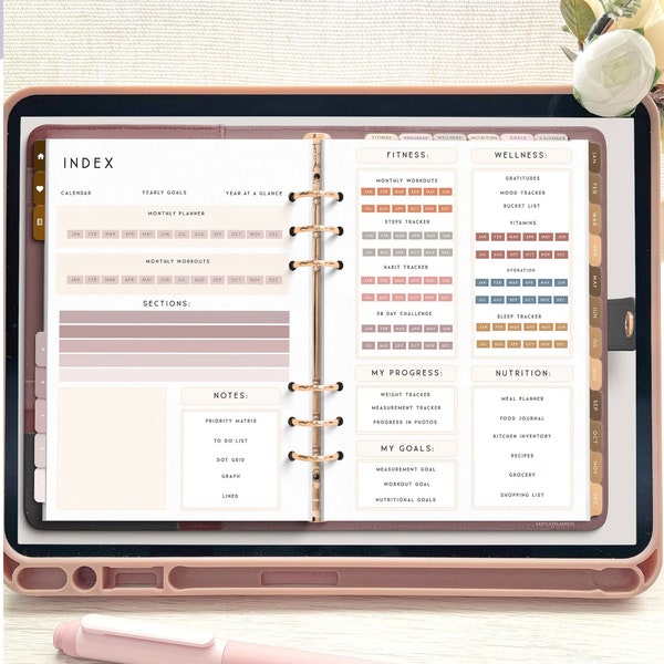 Digital Fitness Planner, Goodnotes Planner, Workout Planner, Digital Planner Ipad, Notability Planner, Fitness Journal, XODO Planner