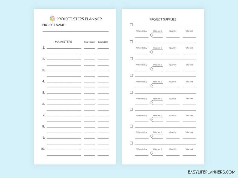 Midori Printable TN Inserts Project Planner Midori | Etsy