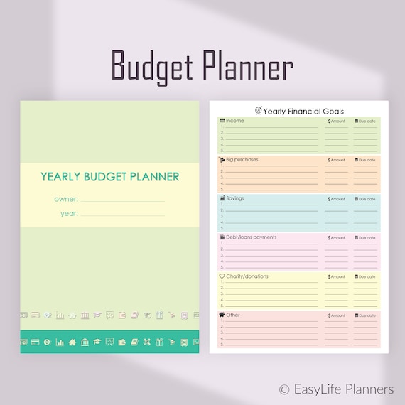financial planner monthly budget planner a4 binder inserts etsy