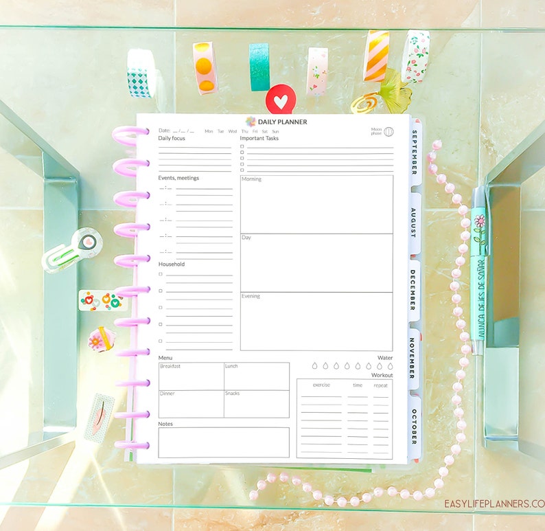 Daily Planner Printable Daily Agenda Daily Planner 2021 Etsy
