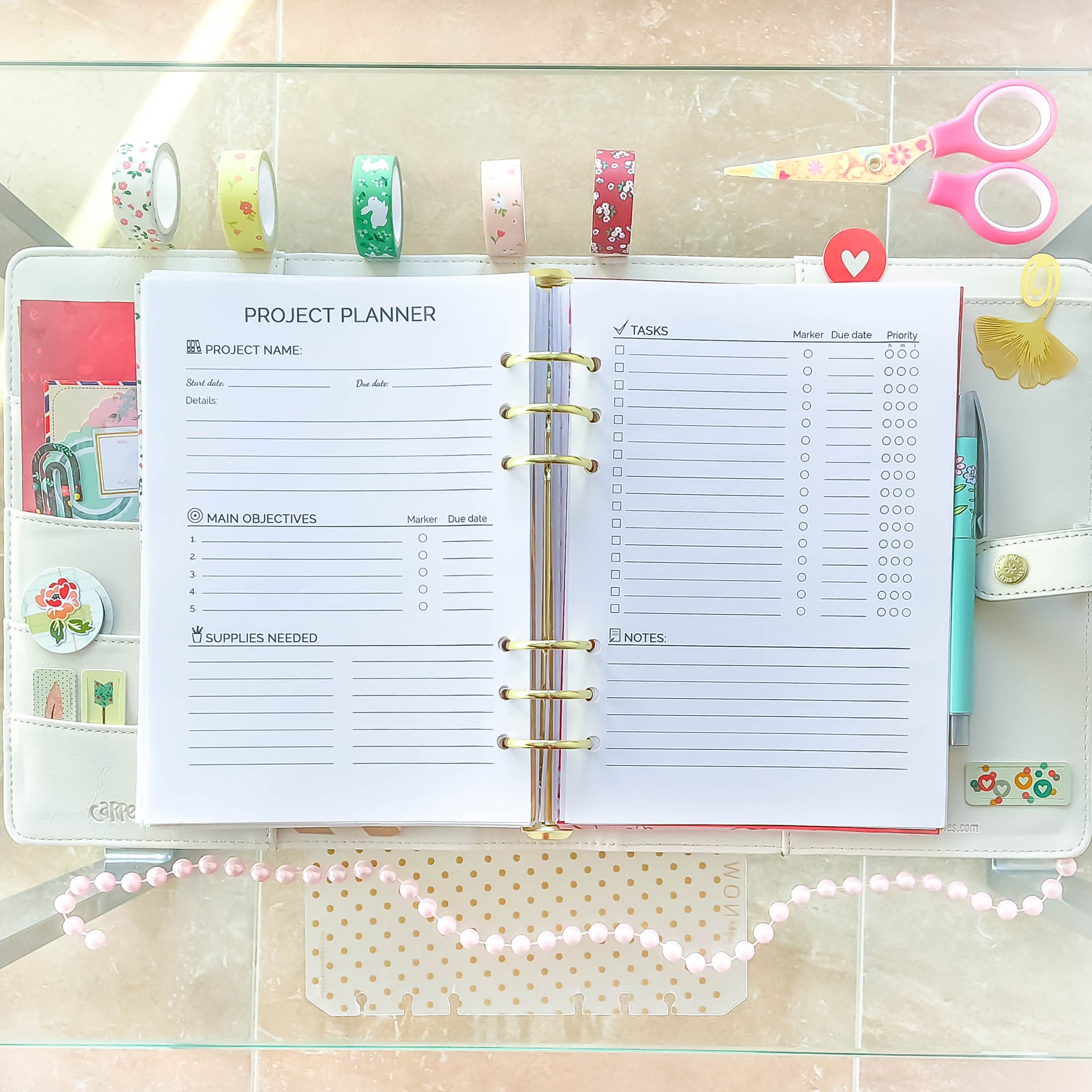 A5 PROJECT Planner Printable pdf Filofax A5 inserts 5.8x8.3 Etsy
