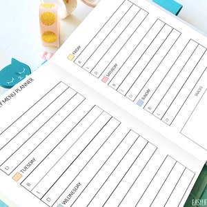 A6 TN Inserts Meal Planner TN Printable Insert tn Booklet tn | Etsy