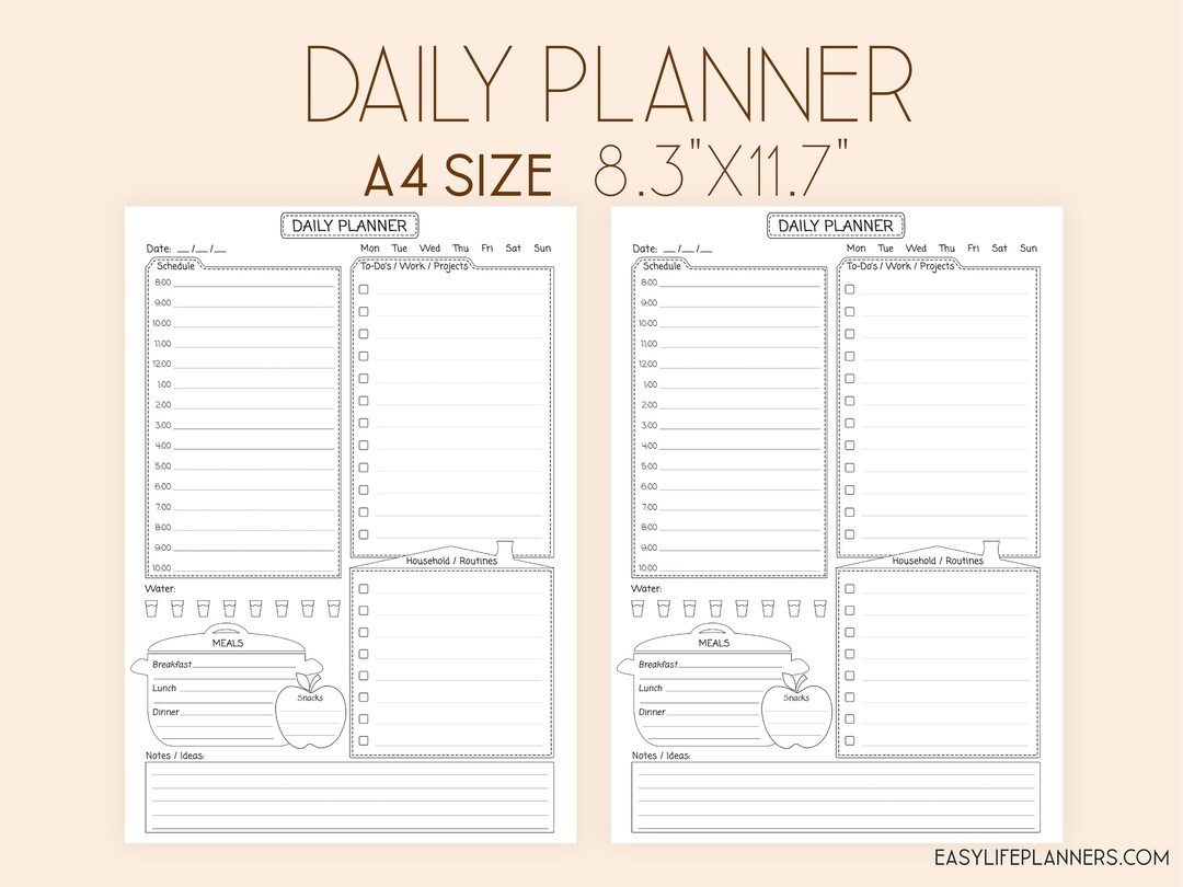 Daily Planner Printable, Binder Inserts DO1P, Printable to Do List - Etsy