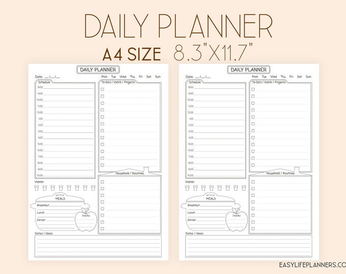 Daily Planner Printable, Binder inserts DO1P, Printable To Do List