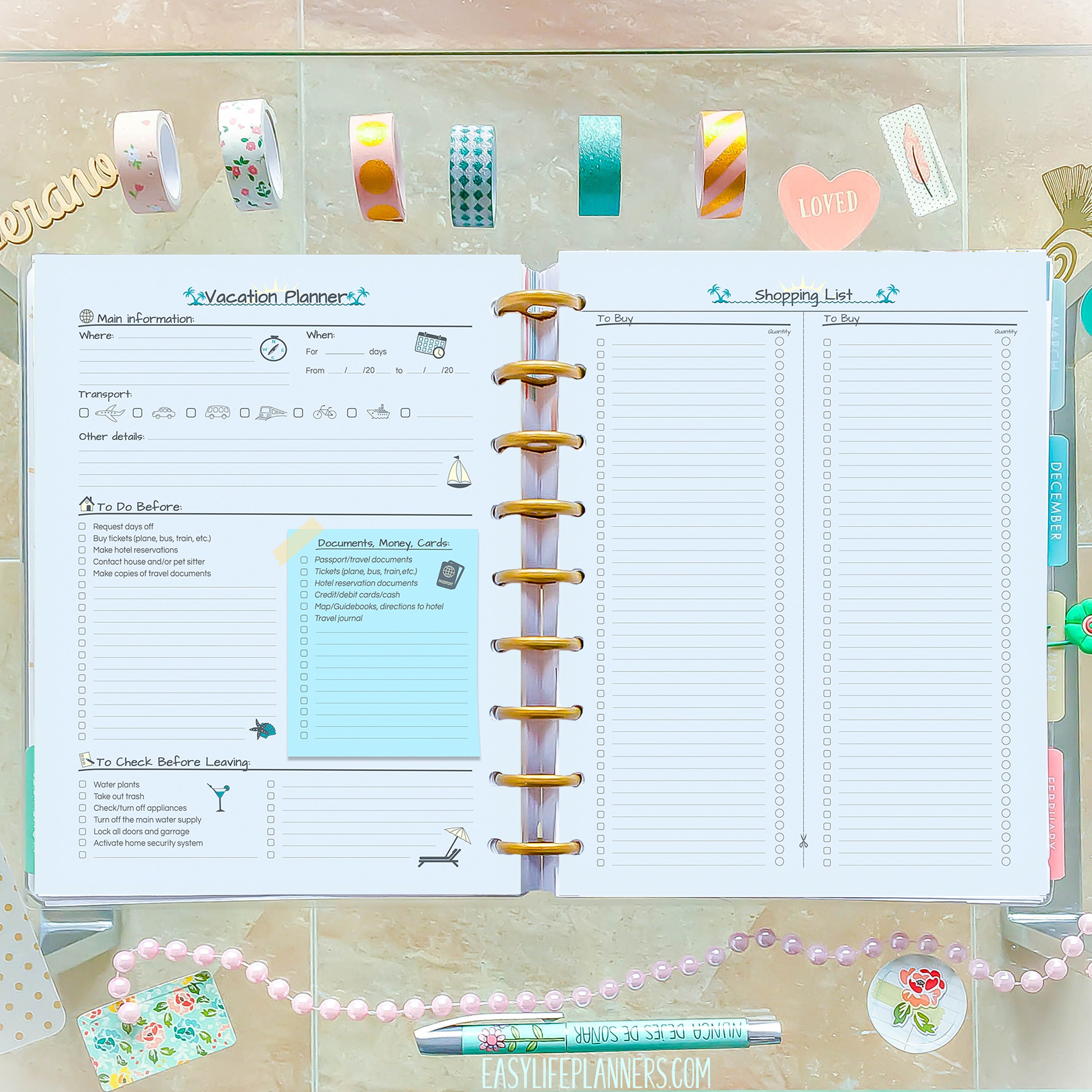 Travel Planner Happy Planner Printable Happy Planner Inserts 7 Etsy