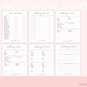 Wedding Planner Printable Wedding Organizer Wedding Binder - Etsy