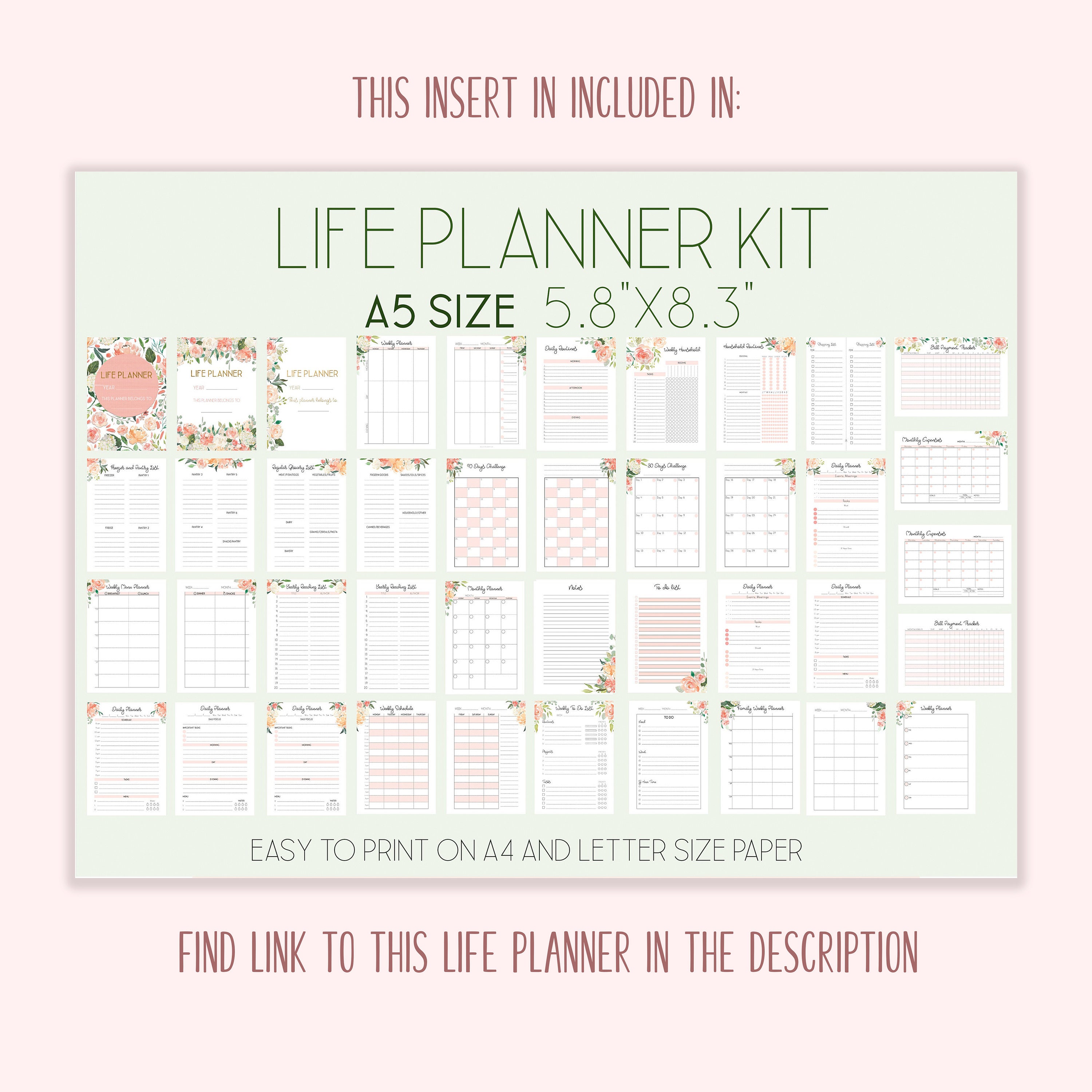 weekly schedule weekly planner a5 week on 2 pages a5 filofax inserts