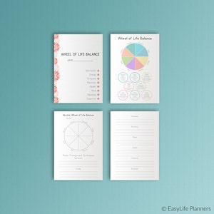 Life Balance Wheel, A5 Planner Inserts for Filofax A5 Printable. image 7