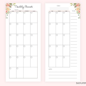 Month on Two Pages Made to Fit Happy Planner Half Sheet, Happynichi ...