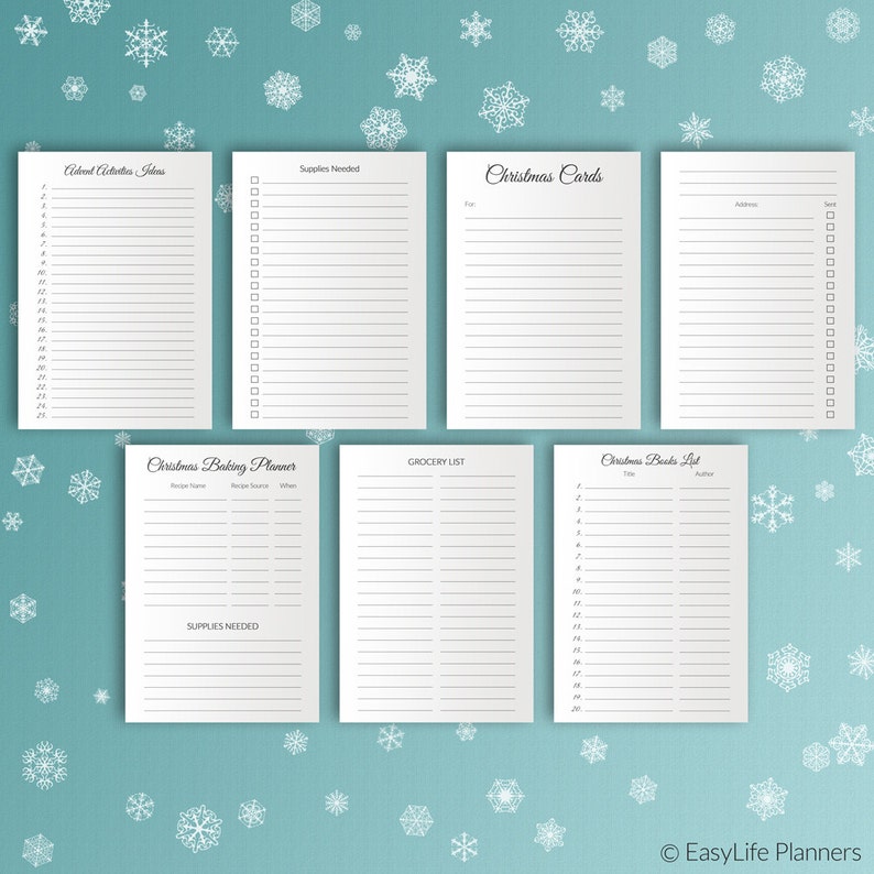 Christmas Planner Printable, christmas organizer, A5 Filofax Insert, a5 planner refills image 4