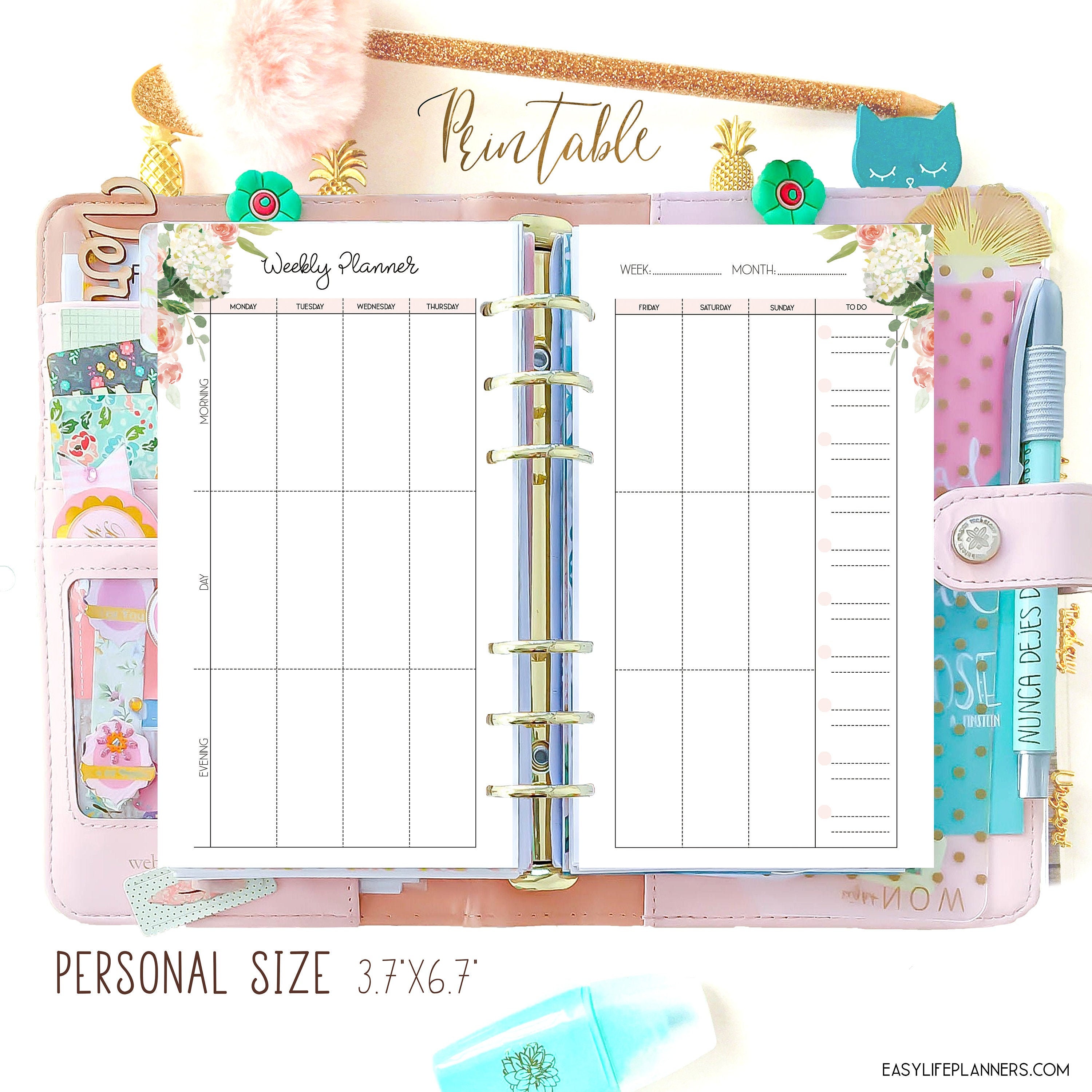 Week On 2 Page Planner Inserts  Original Collection – Poi & Hun