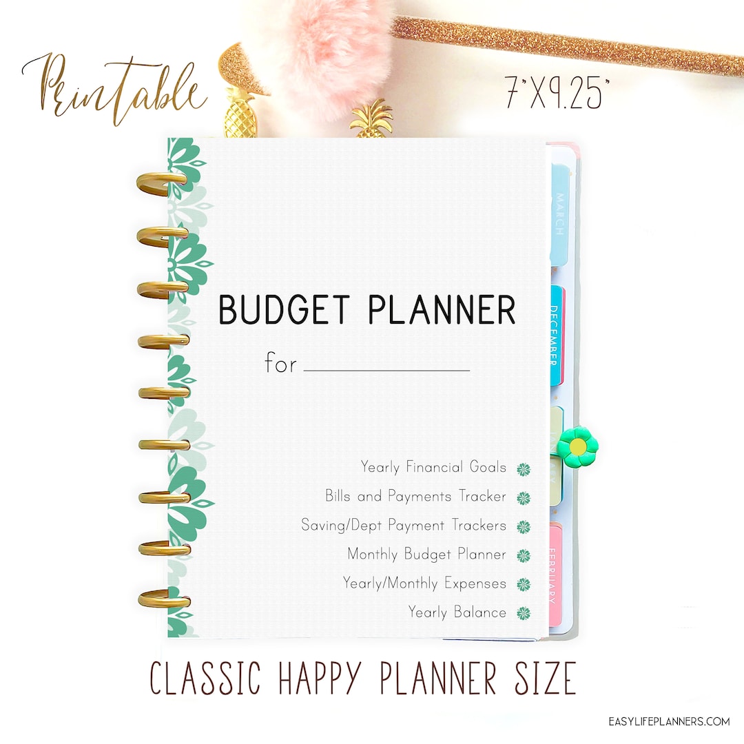 Budget Planner Printable Happy Planner Insert, Financial Binder ...