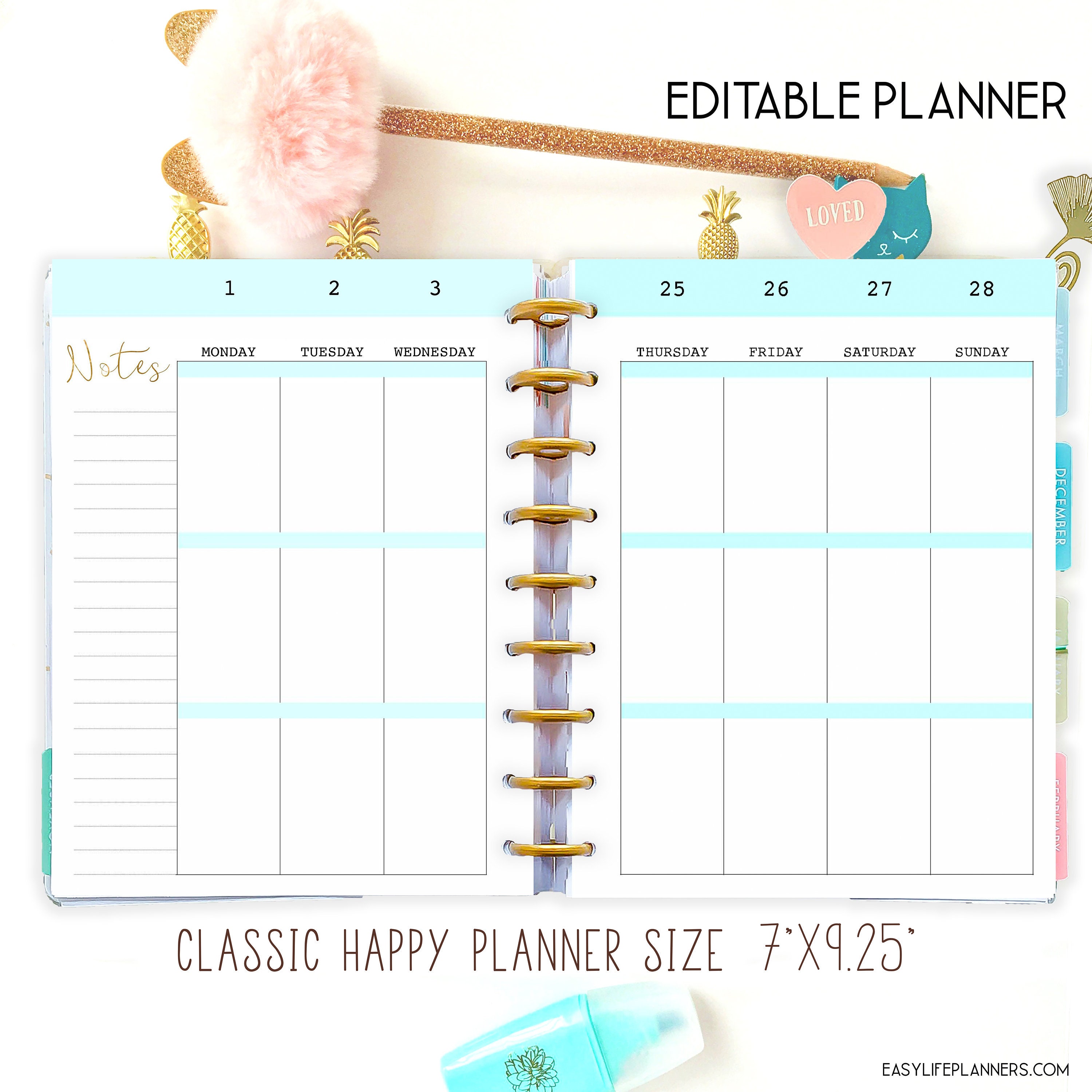 Free Happy Planner Printable Customize And Print