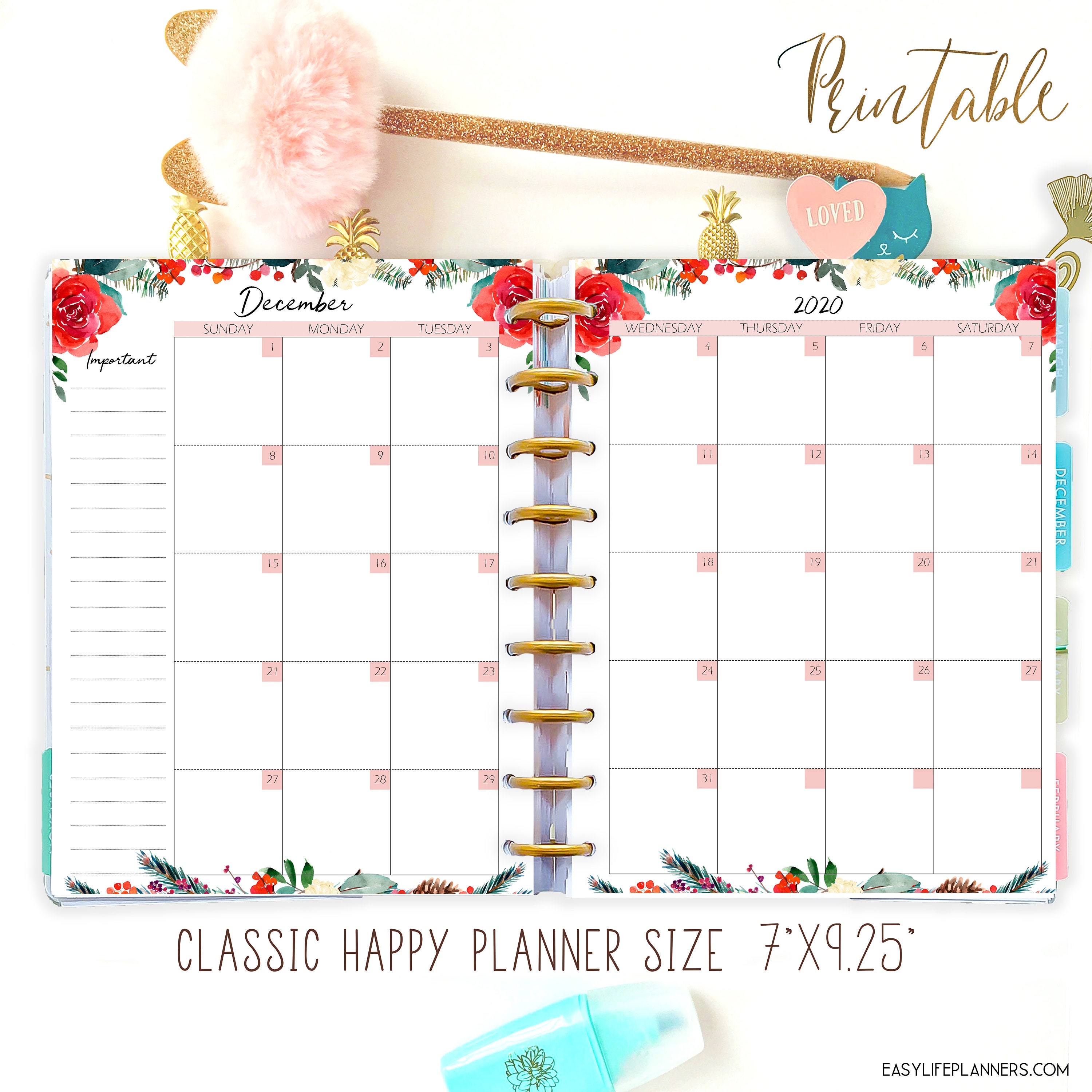 2021 monthly planner editable planner monthly layout
