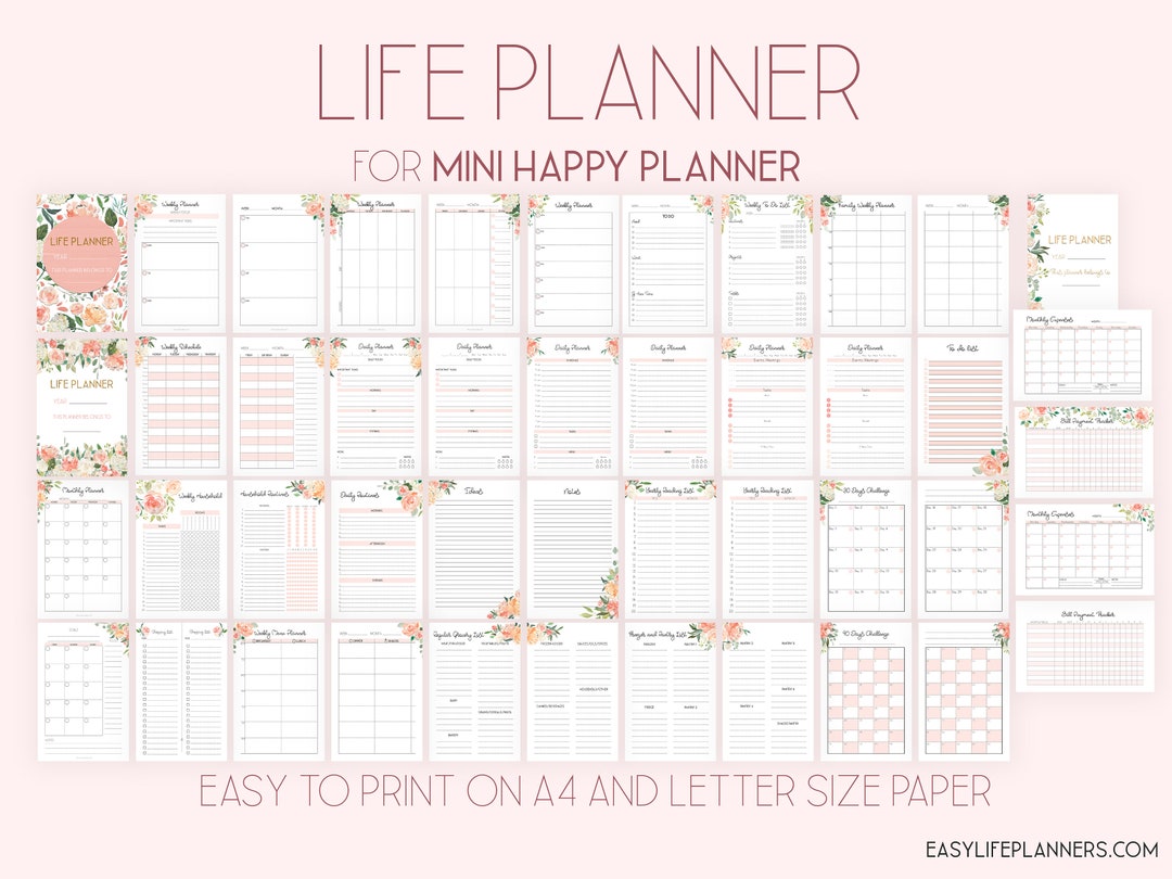 Life Planner for Mini Happy Planner Inserts Printable Daily - Etsy