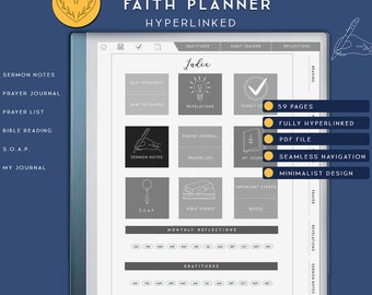 Faith Planner for Remarkable 2, Christian Planner, Digital Prayer Journal, Bible Journal, Devotional planner Made for reMarkable tablet.