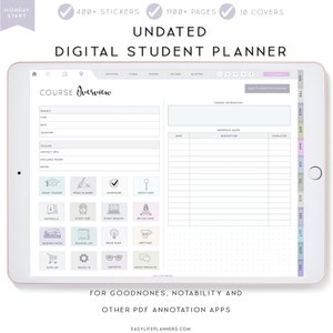 Student Digital Planner iPad, Notability Planner, Goodnotes Template, Academic Planner, Wellness Planner.