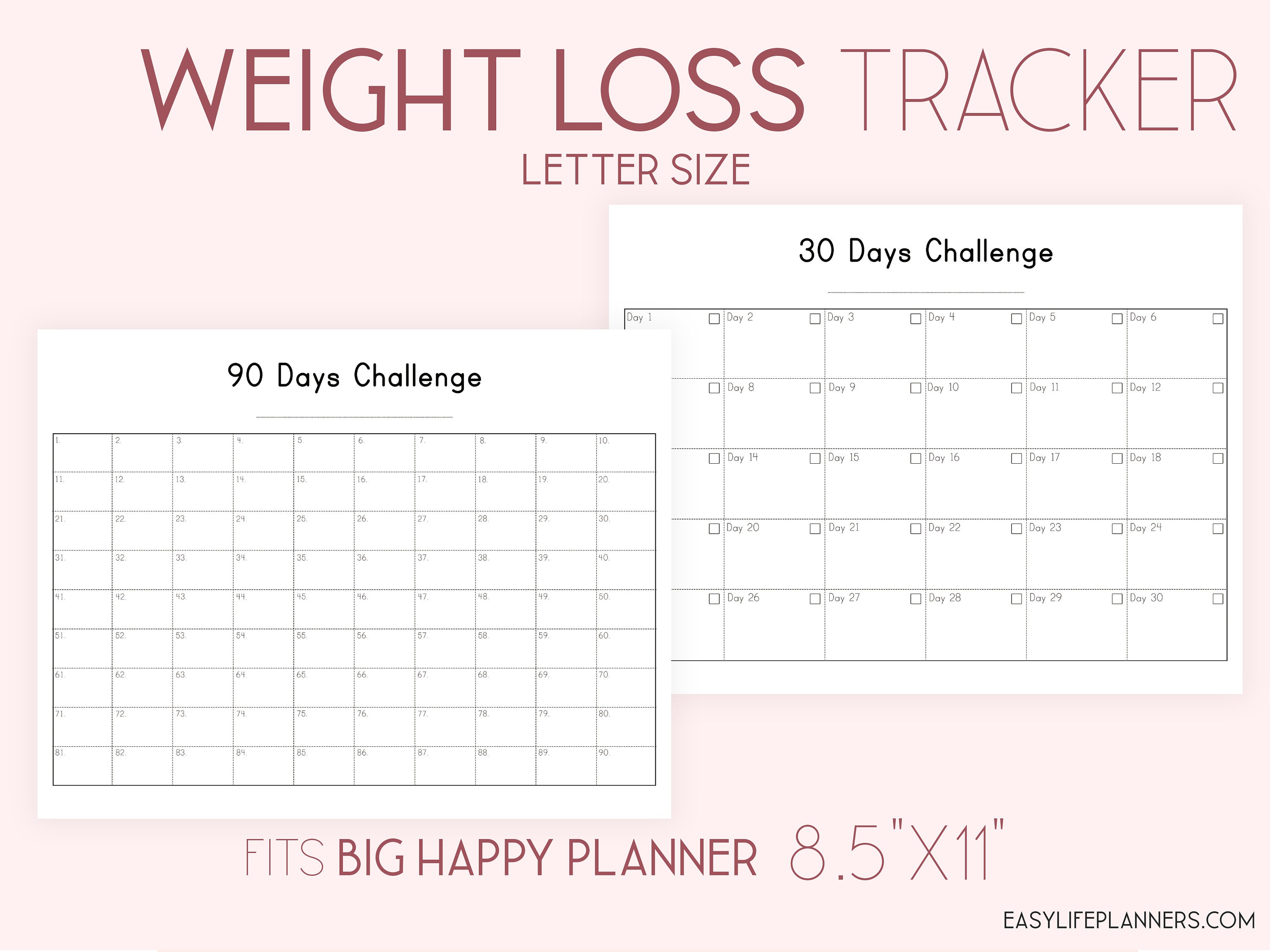 Habit Tracker Printable Weight Loss Tracker made to fit Big Etsy