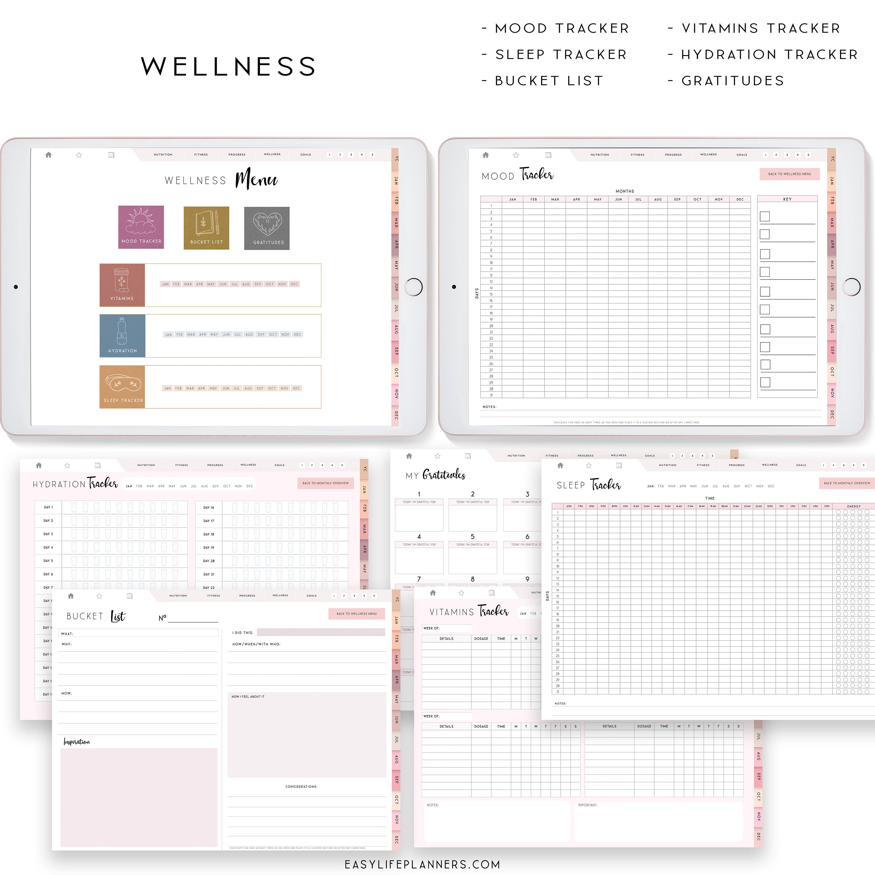 Digital Fitness Planner for iPad, Notability Planner, Fitness Journal, XODO Planner, Goodnotes