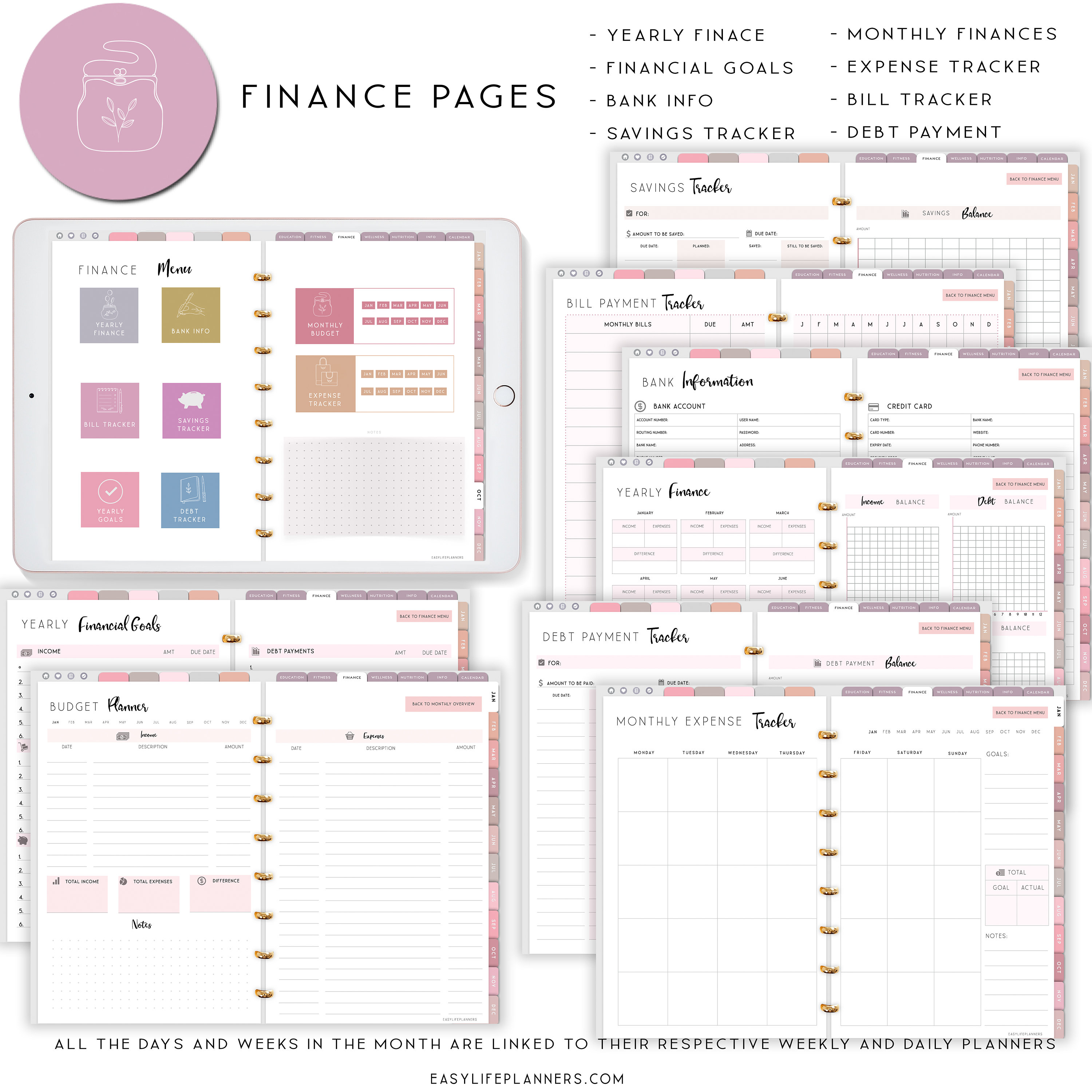 Student Digital Planner, Digital Planner for iPad, Notability Planner, Goodnotes Template