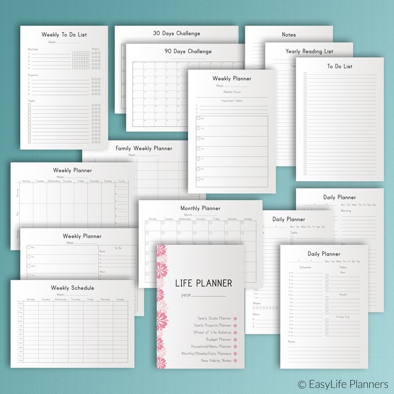 LIFE PLANNER Printable Ultimate Life Binder A4 Size Home Management Inserts Daily Weekly Monthly Project Budget Inserts. Instant Download image 2