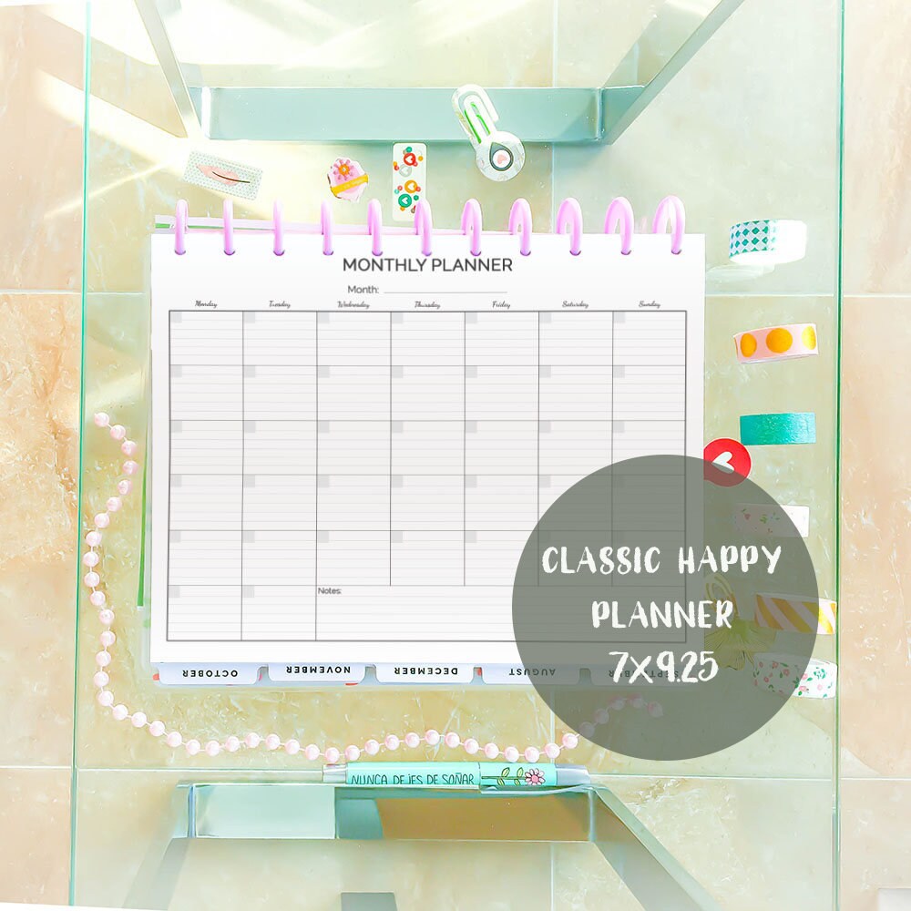 monthly planner classic happy planner 2021 printable