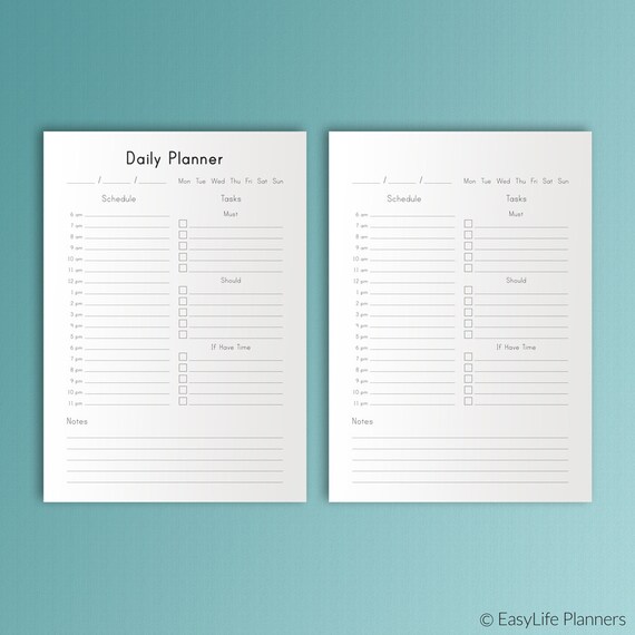 daily planner printable daily schedule desk planner family etsy family daily planners