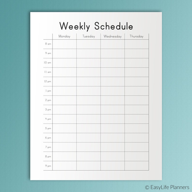 happy planner hourly weekly schedule printable pdf mambi etsy