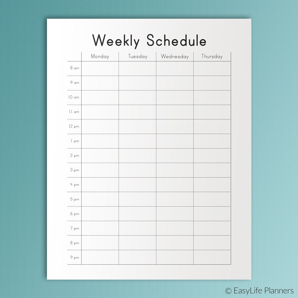 happy planner hourly weekly schedule printable pdf mambi insert hourly