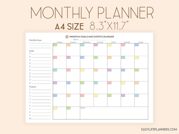 monthly planner monthly organizer monthly to do list printable binder inserts monthly organizer