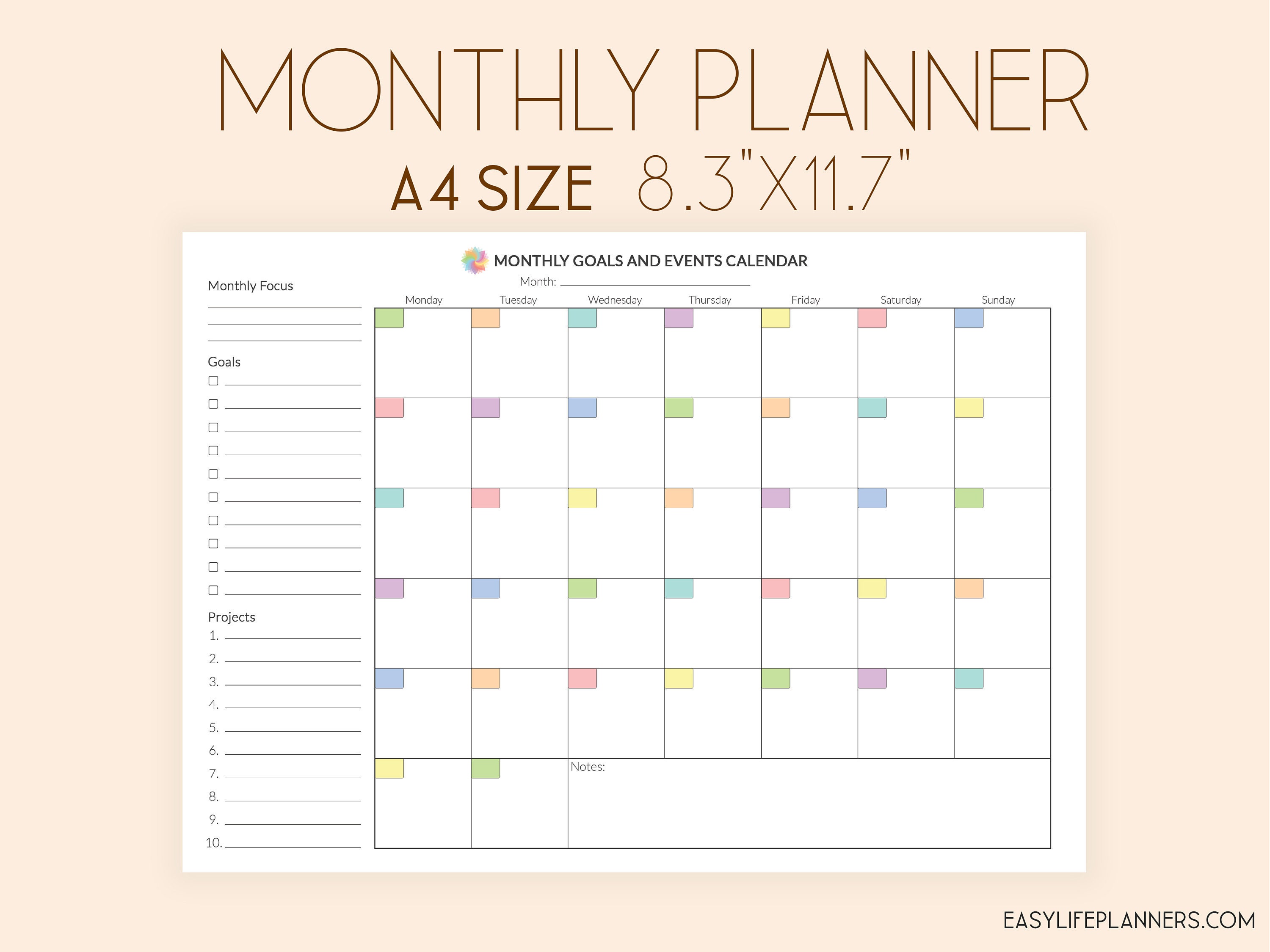 monthly-planner-monthly-organizer-monthly-to-do-list-etsy