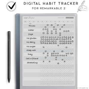 Remarkable 2 Template, Digital Habit Tracker, Digital Planner, Goal Tracker, Routine tracker, Motivation planner, Made for reMarkable tablet