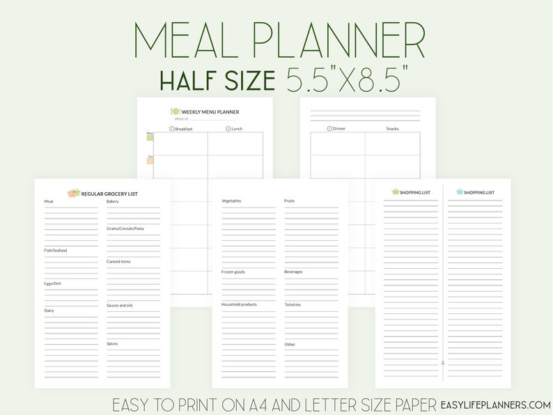 Printable half size meal planner - asseinnovation