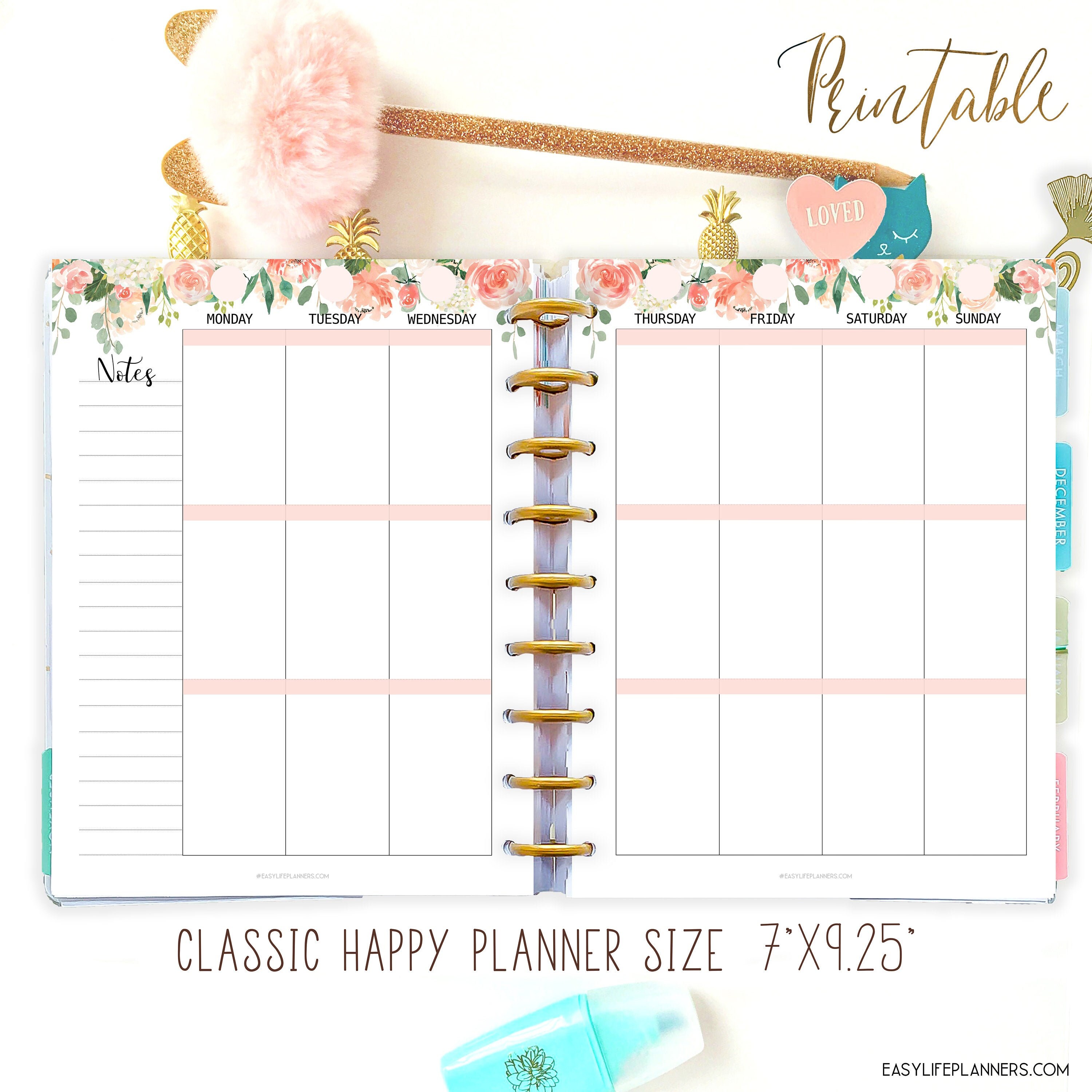 Vertical Weekly Planner Made To Fit Happy Planner Vertical Weekly 