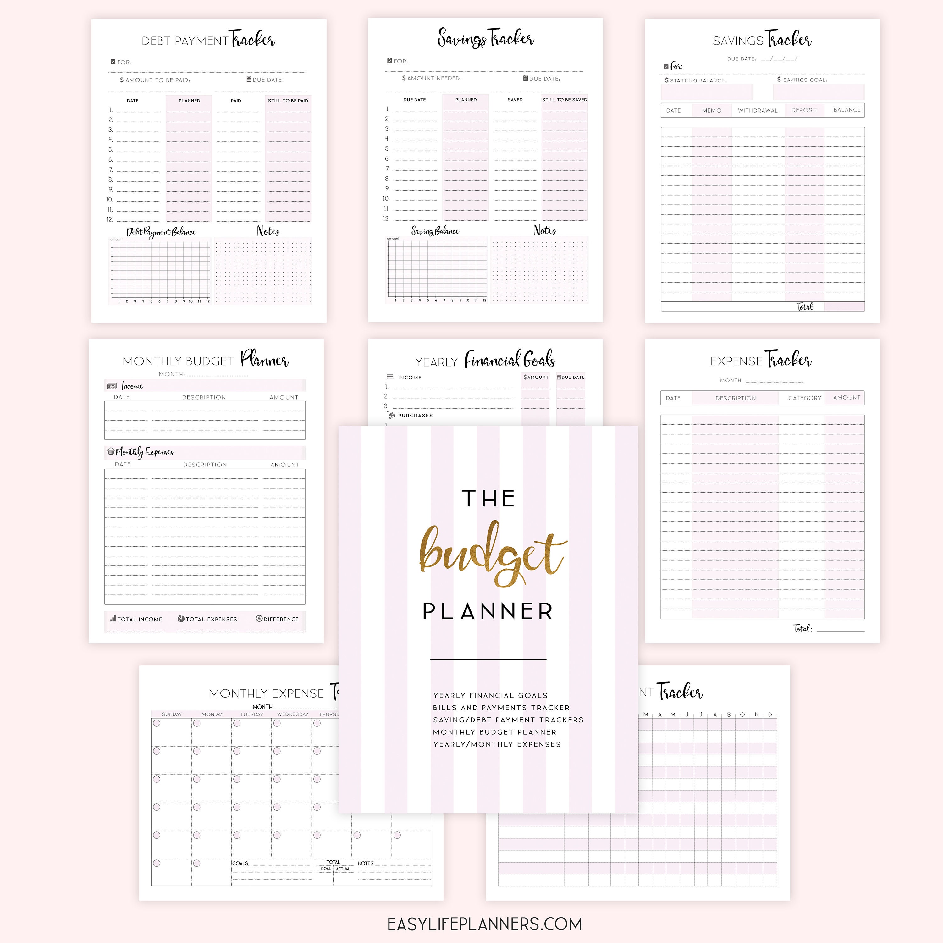 Budget Planner Printable, Financial Planner, Made to fit Big Happy Planner Inserts, Budget