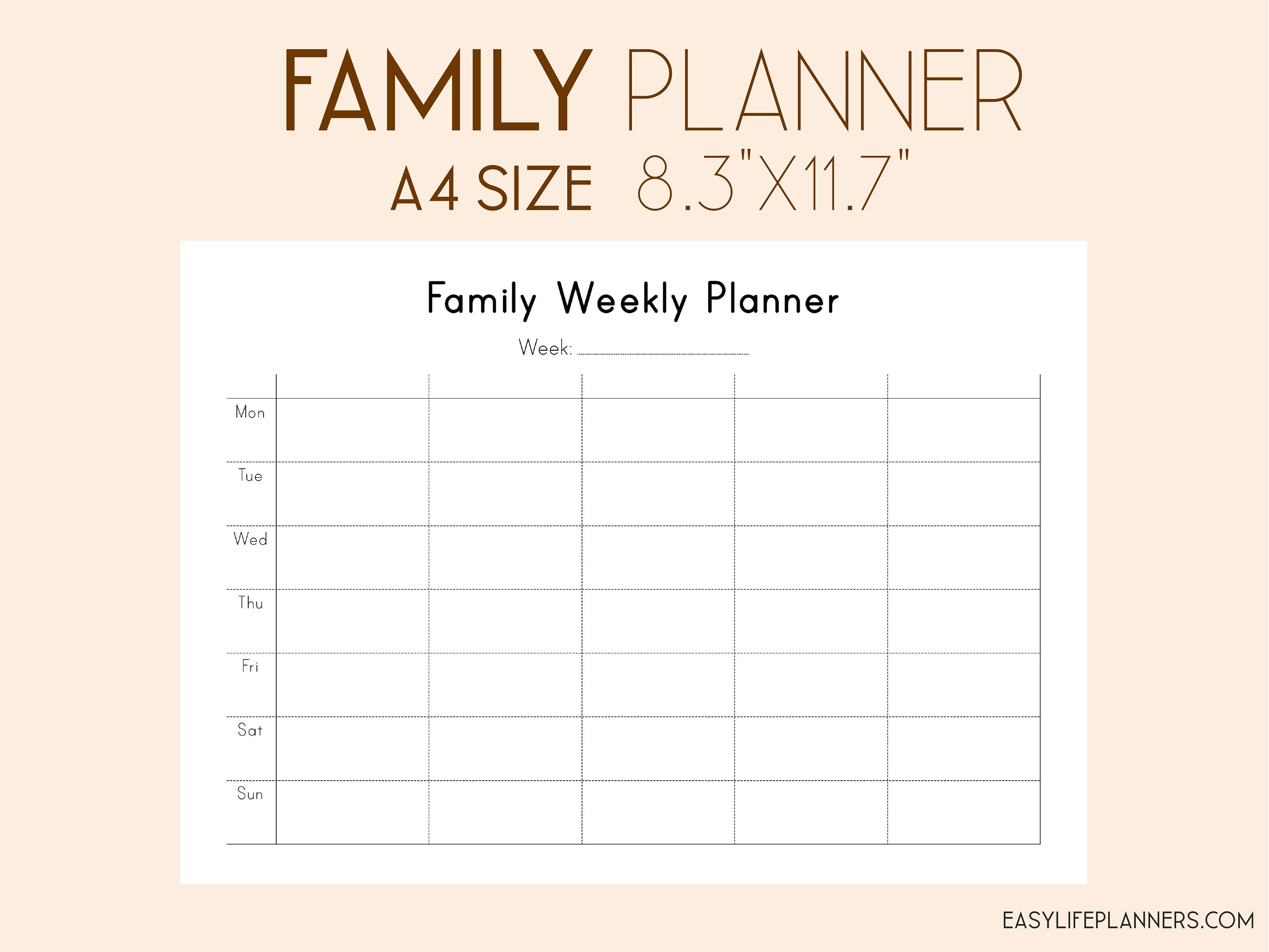 Family Weekly Planner To Do list Printable Binder Inserts Etsy