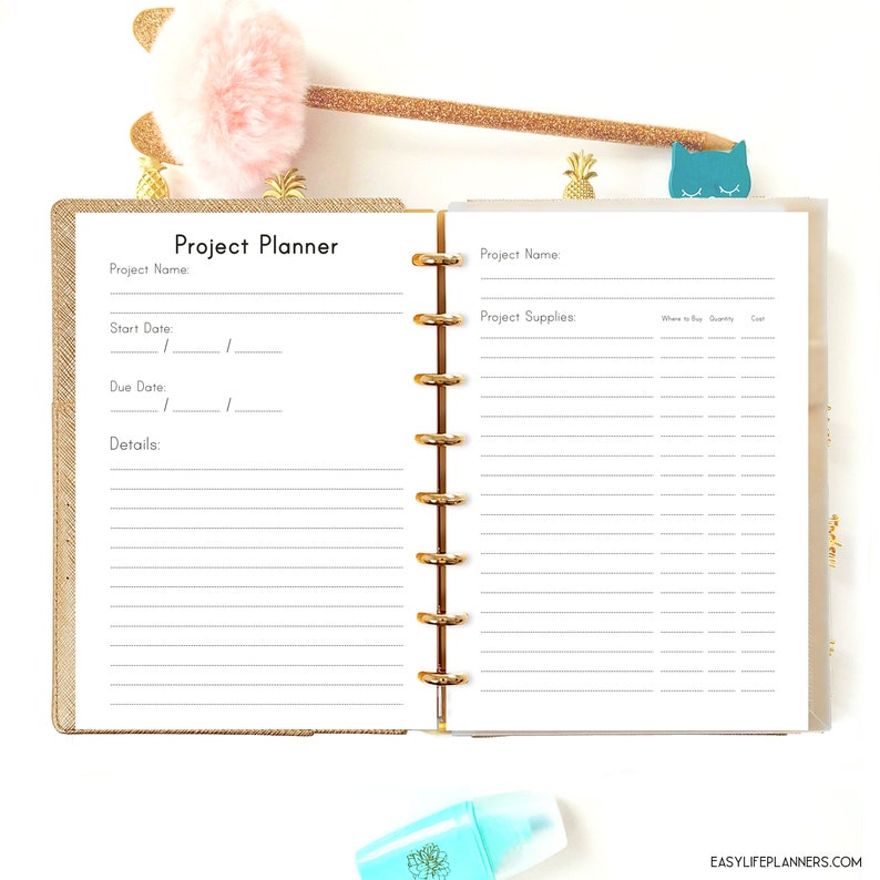 Project Planner Printable Filofax A5 Inserts Productivity | Etsy
