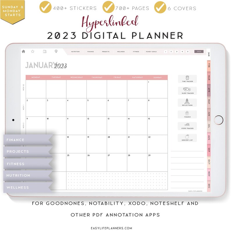 Digital Planner 2023 Digital Planner Ipad Notability Etsy