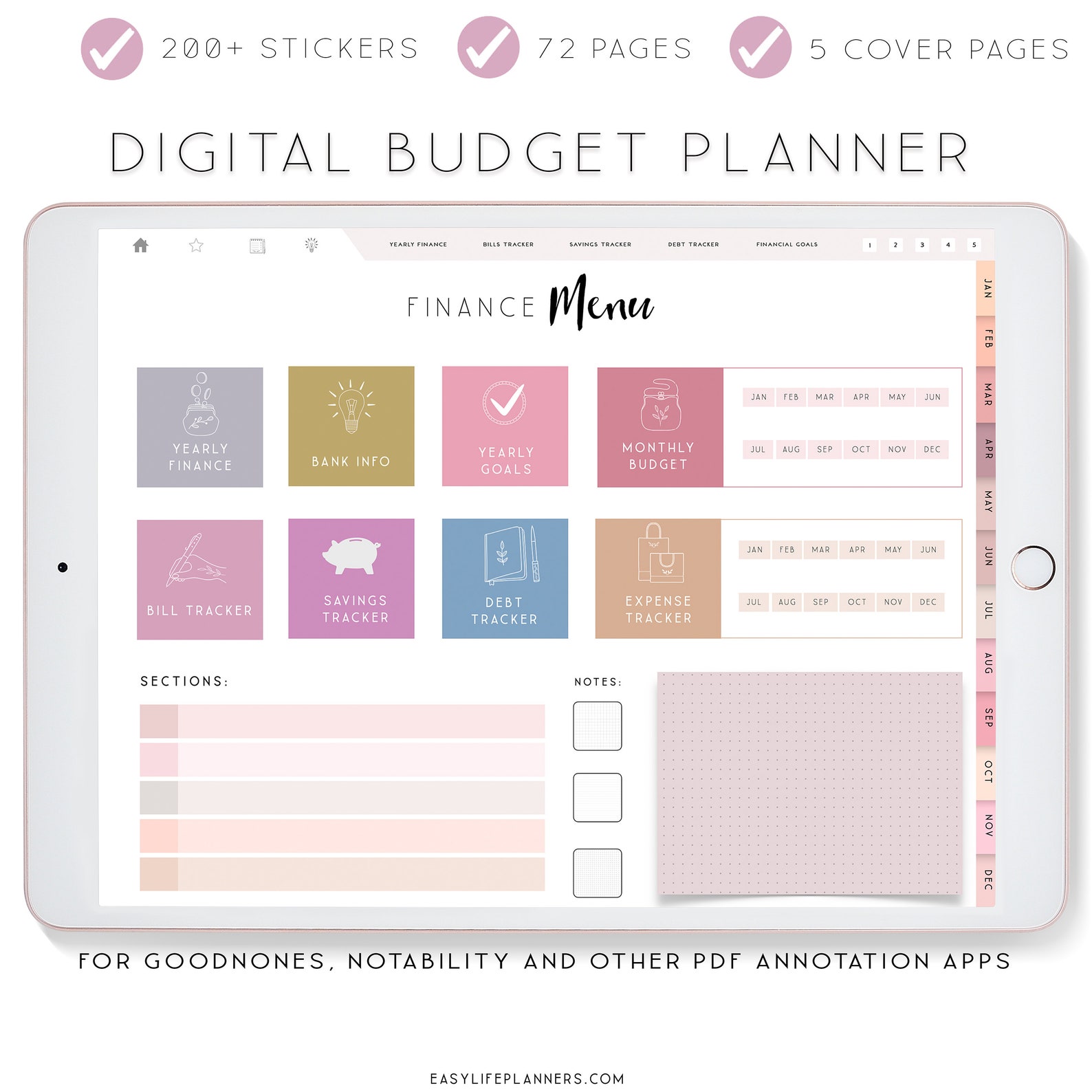 Digital Planner Notability Planner xodo digital planner Etsy