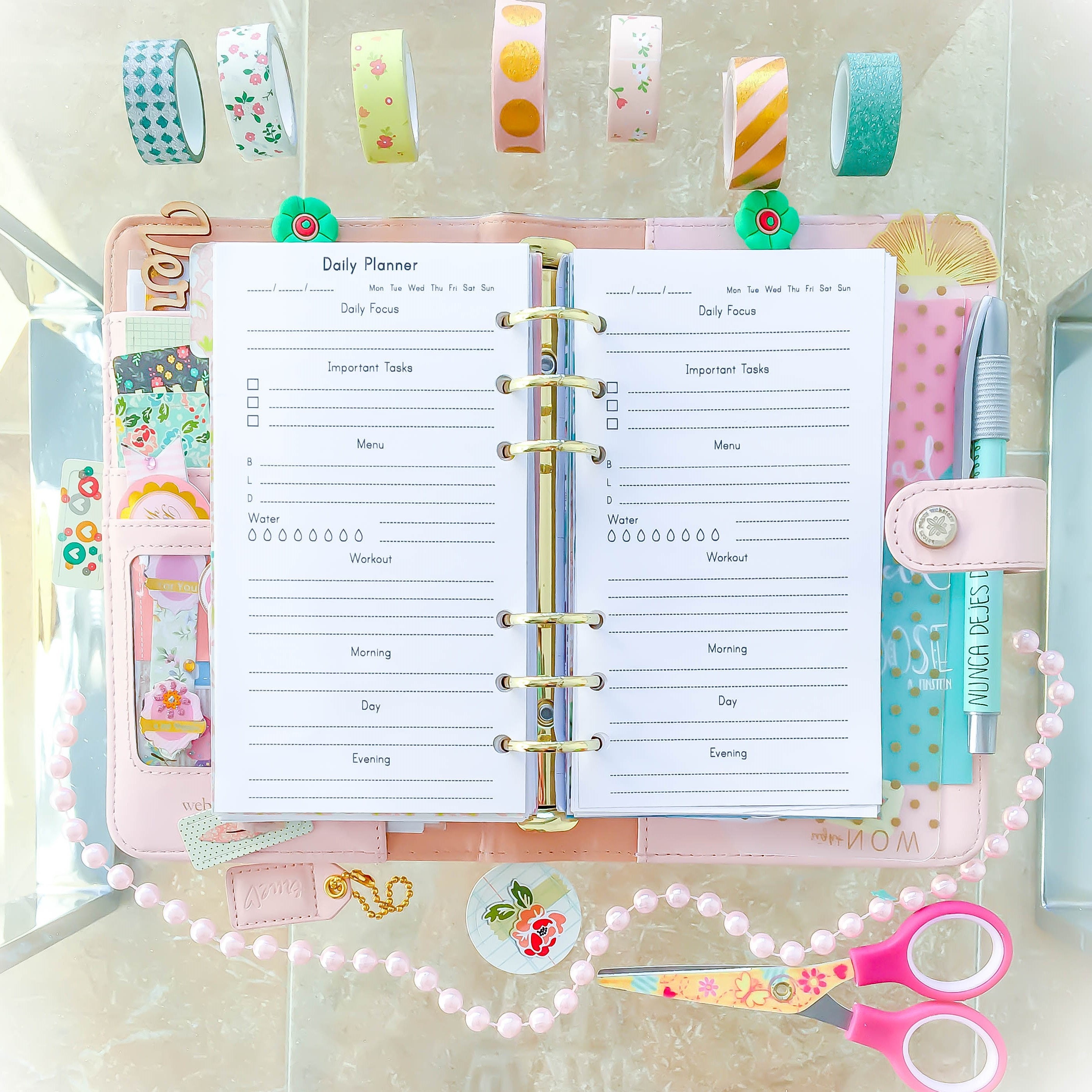 daily planner pages printable to do list personal size etsy