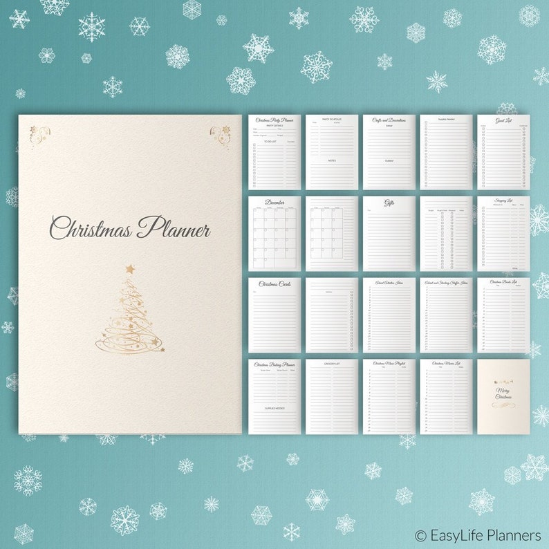 Christmas Planner Printable, christmas organizer, A5 Filofax Insert, a5 planner refills image 9