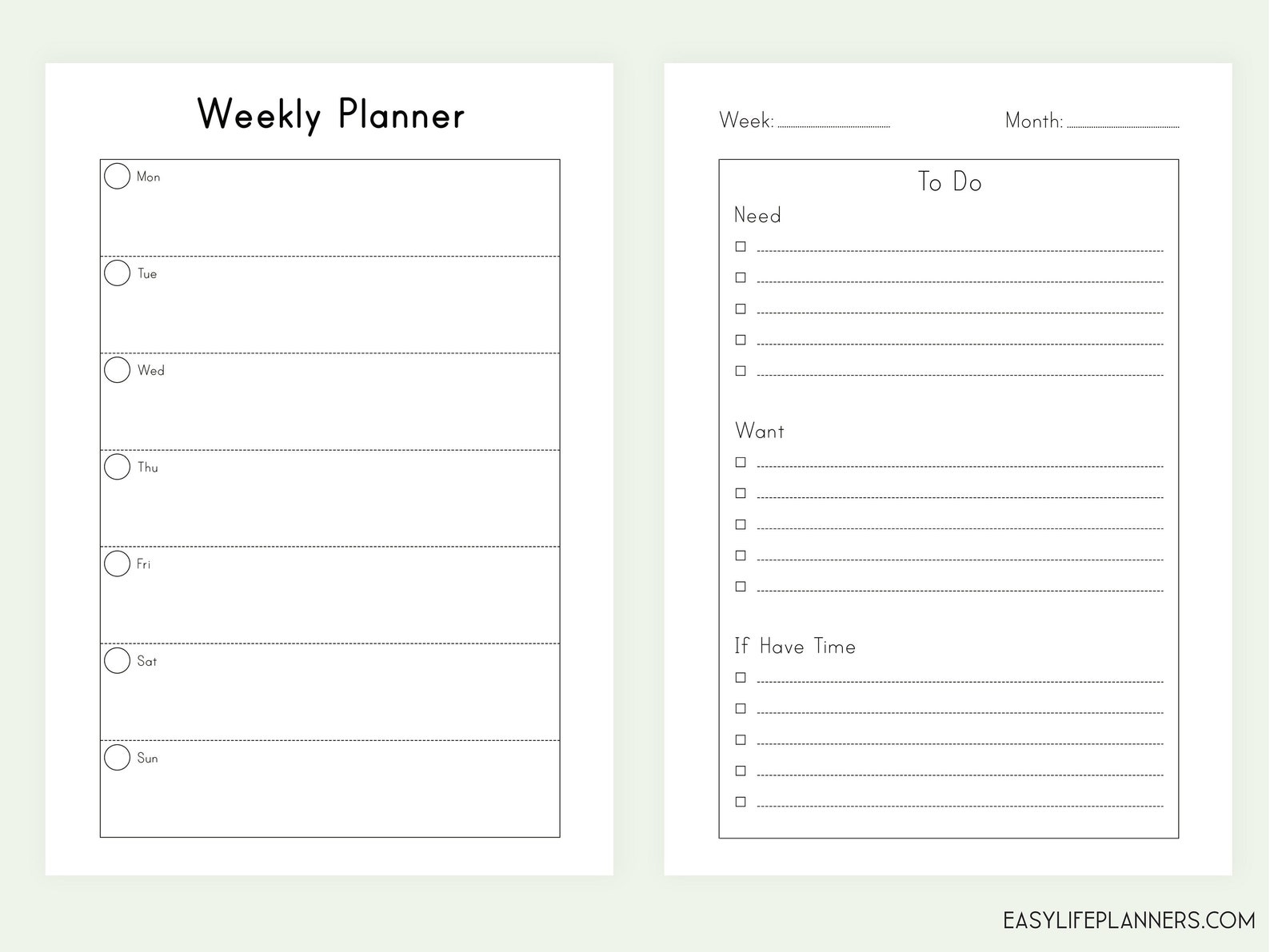 A5 Planner Inserts Weekly Printable A5 Weekly Insert Weekly Etsy