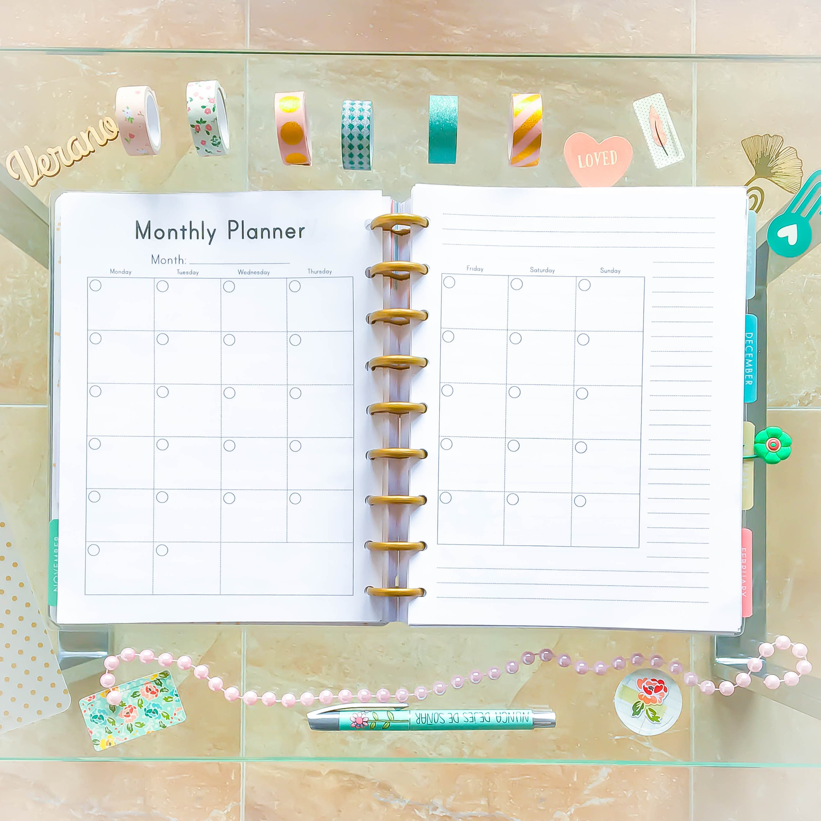 Happy Planner Monthly Inserts Printable Inserts Undated PDF Etsy