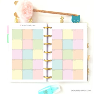 Mini Happy Planner Insert Habit Tracker Fitness Planner Challenge ...