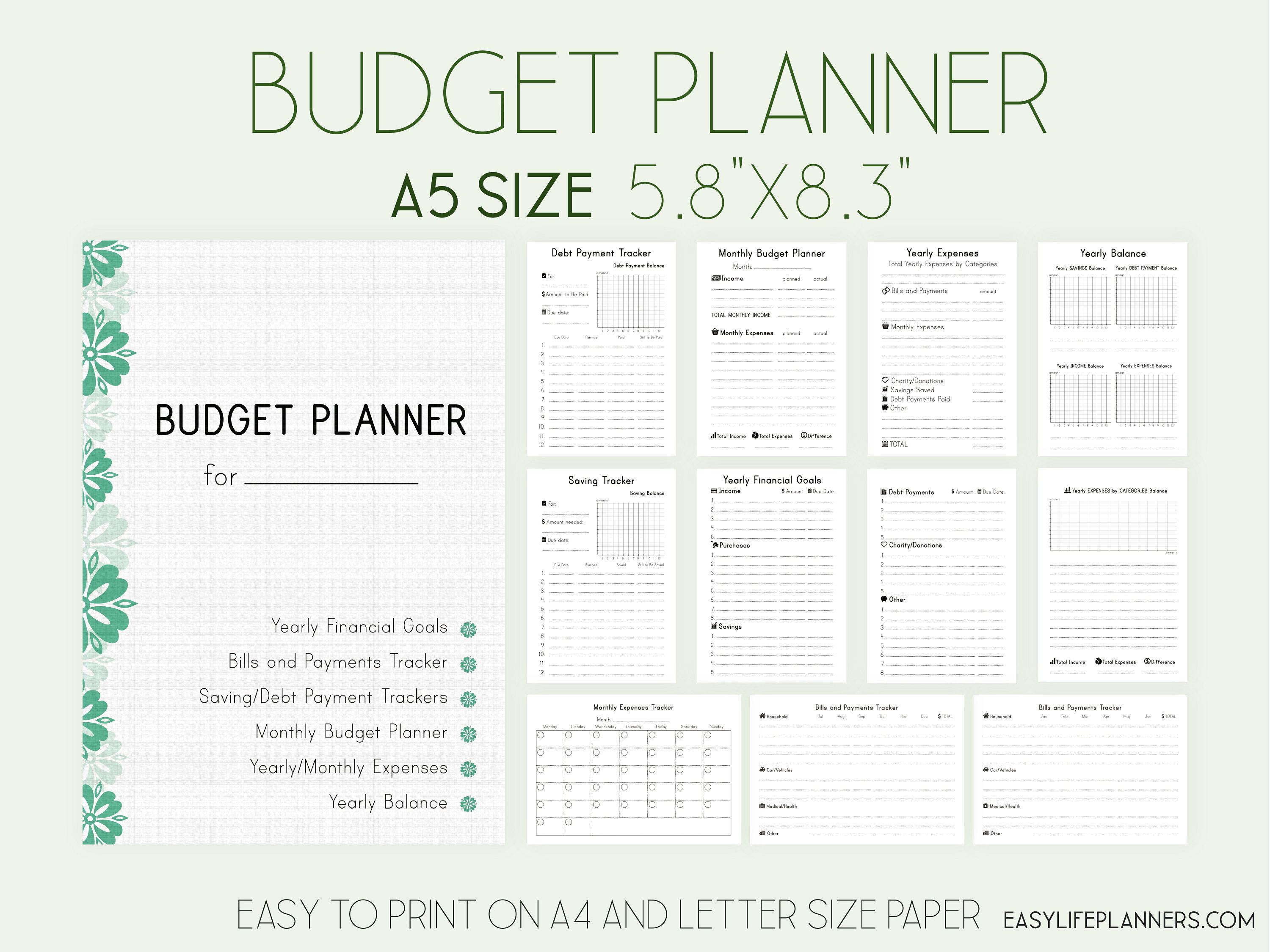 budget planner inserts a5 filofax inserts budget binder