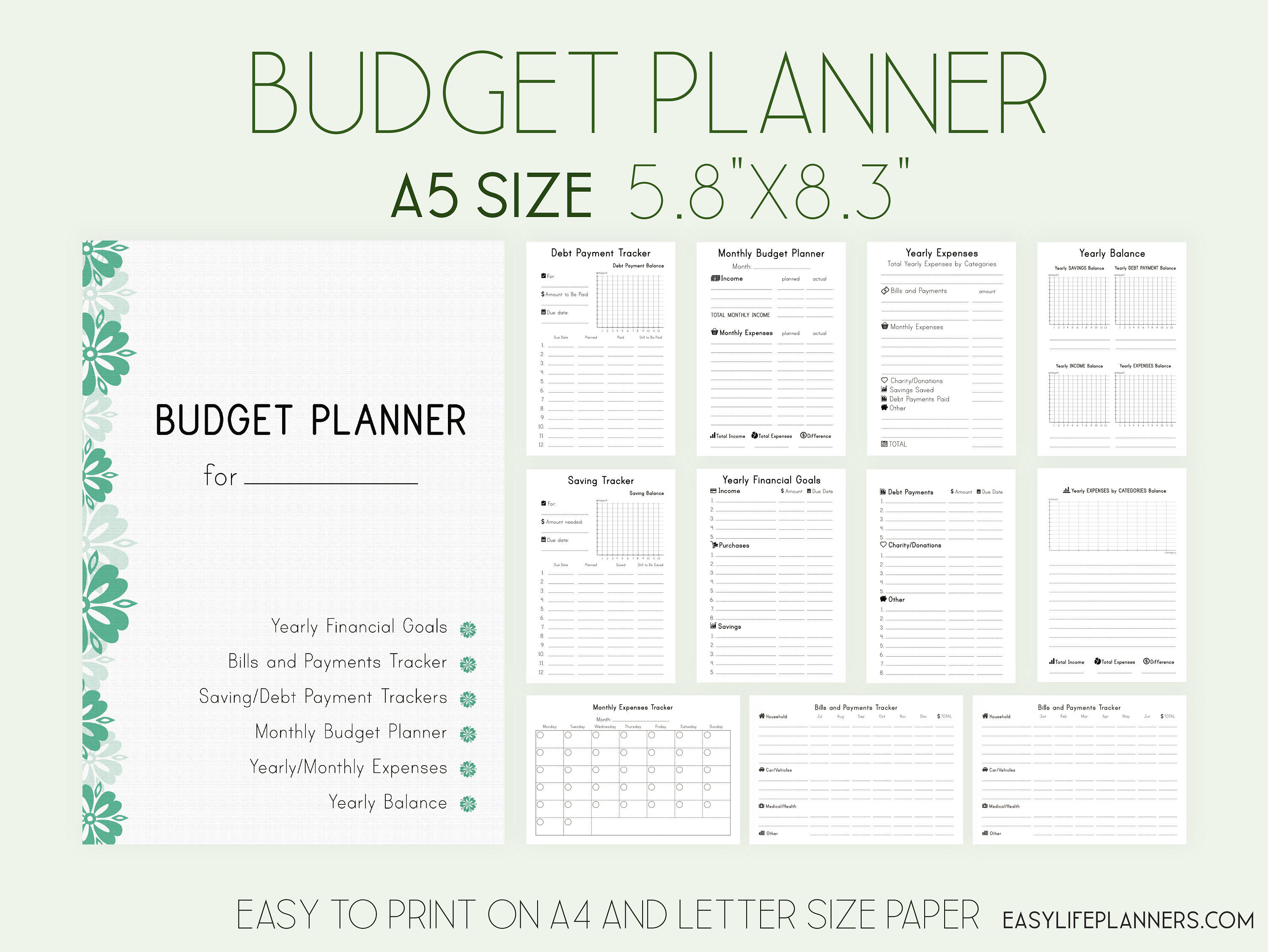 Free A5 Budget Printables