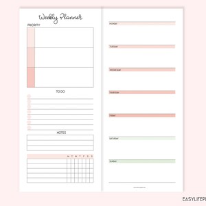 Weekly Planner Printable Half Sheet Happy Planner Happynichi - Etsy