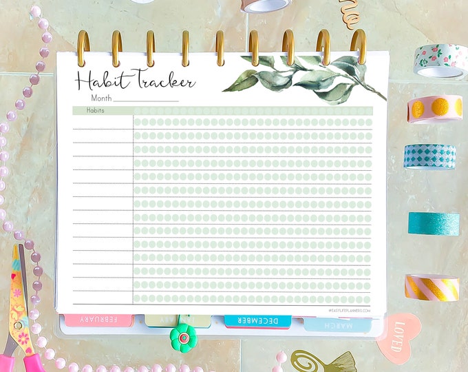 Habit Tracking Printable Made to fit Happy Planner Printable Insert and Erin Condren Insert