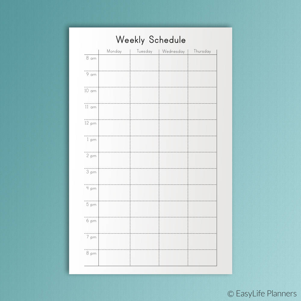 weekly schedule printable weekly planner pages mini