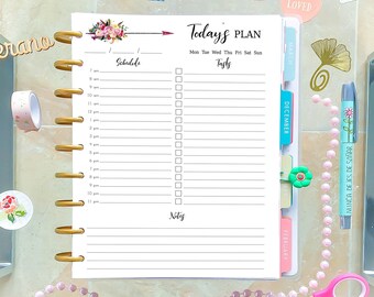 Daily Planner Insert Made to Fit Happy Planner Printable Insert Daily Schedule